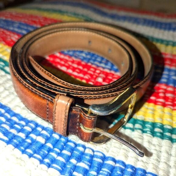 Leegin‎ women\'s vintage brown leather belt size 36
